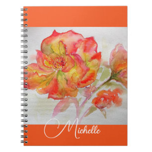 Cuaderno de chicas de albaricoque acuarela rosa na