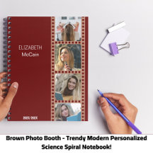 Cuaderno de ciencia personalizado con cabina de fo
