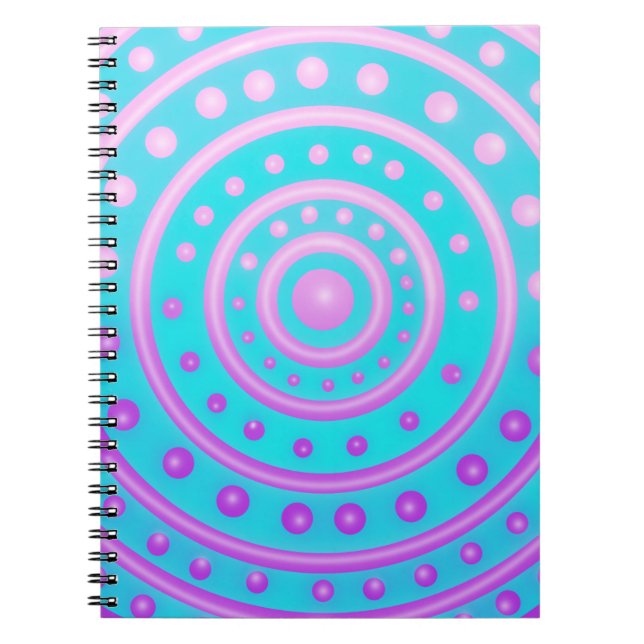 Cuaderno de Círculos Brillantes Rosa y Morado (Frente)