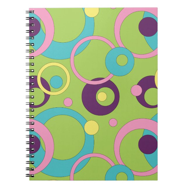 Cuaderno de Círculos Verdes Funky (Frente)