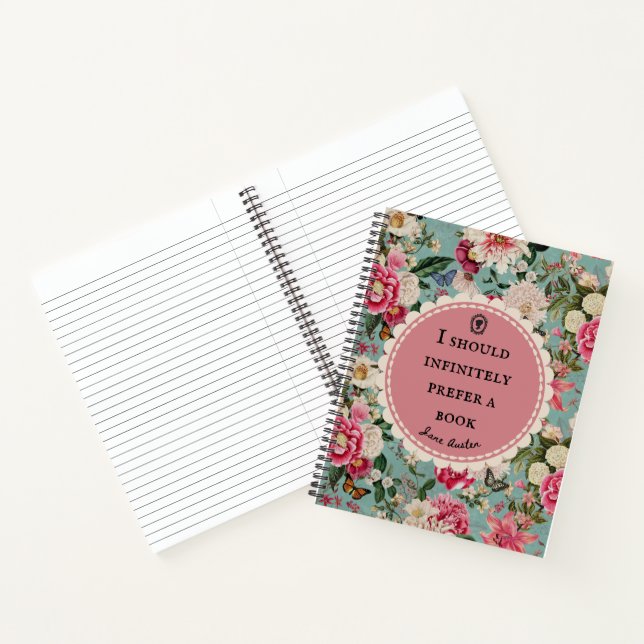Cuaderno de citas de Jane Austen "Preferir un libr (Interior)