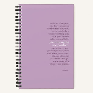 Cuaderno de citas inspiradoras de lavanda hermoso