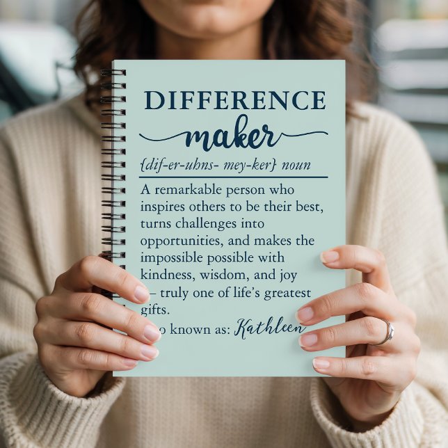 Cuaderno de Citas Inspiradoras Personalizadas para (Teacher Gift Personalized Definition Journal “Difference Marker”, Definition Meaning Journal Gift)