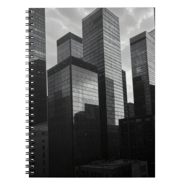 Cuaderno de ciudad de rascacielos de vidrio monocr (Frente)