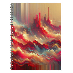 Cuaderno de Ciudad Futurista de Resumen Rojo