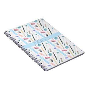 CUADERNO DE CLASE DE MATEMÁTICAS AZUL AQUA ROSA