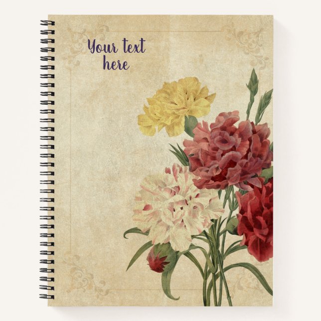 Cuaderno de Claveles Vintage (Anverso)