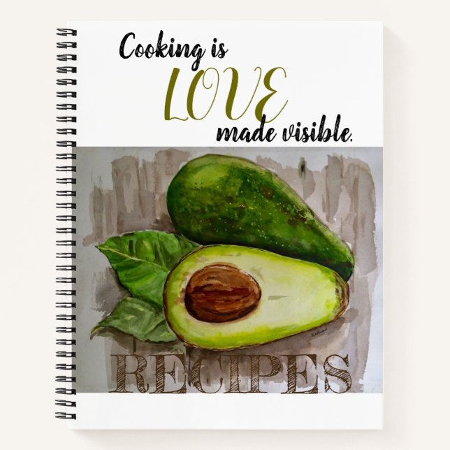 Cuaderno de cocina de aguacate Art Design (Anverso)