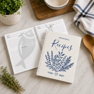 Cuaderno de cocina de familia moderno de color bla