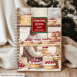 Cuaderno de cocina de Navidades de acuarela de épo