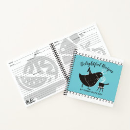 cuaderno de cocina personal del chef retro bird
