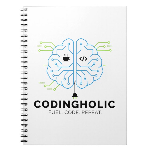 Cuaderno de codificación Tech Brain para programad (Frente)