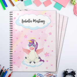 Cuaderno de Colegio de Unicornio Pastel para Niñas