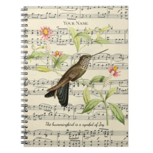 cuaderno de colibrí símbolo de alegría gratitud