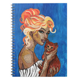 Cuaderno de collage de medios mixtos para mamá gat