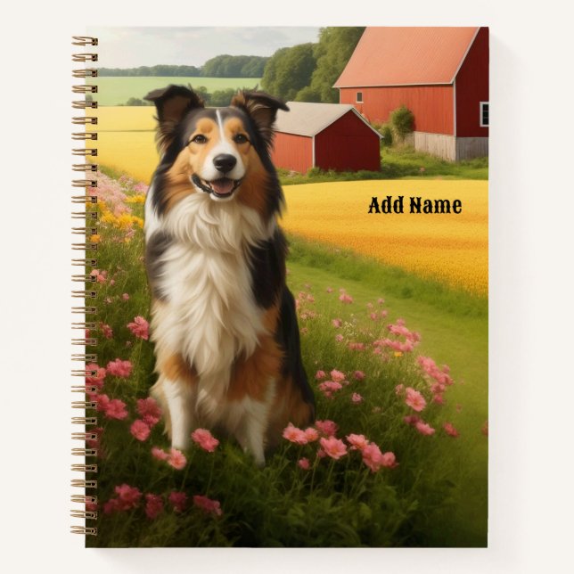 Cuaderno de Collie estándar en la granja (Anverso)