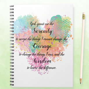 Cuaderno de color de agua de la oración de la sere