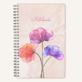 Cuaderno de color de agua rosado espiral de 5,5" x