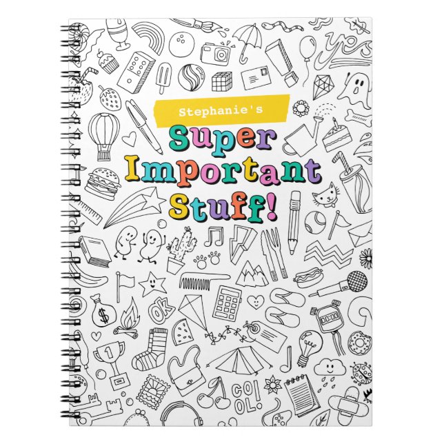 Cuaderno de colorear personalizado con garabatos d (Frente)