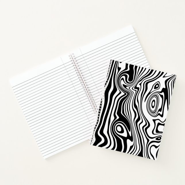 Cuaderno de colores personalizados con ondas abstr (Interior)