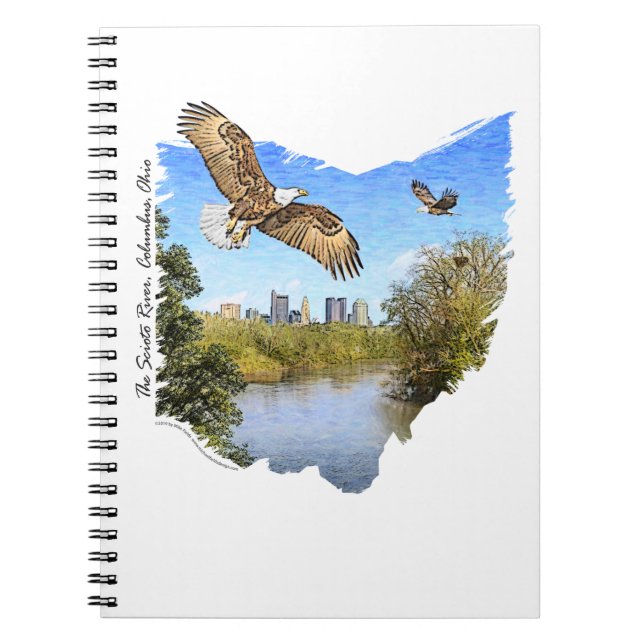 Cuaderno de Columbus Ohio del río de Eagles Scioto (Frente)