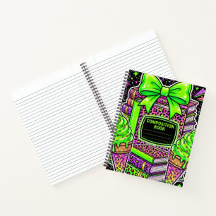 Cuaderno de composición de estampado de leopardo r