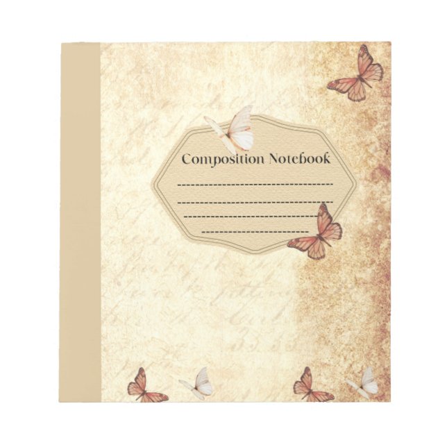 cuaderno de composición de mariposa vintage (Frente)