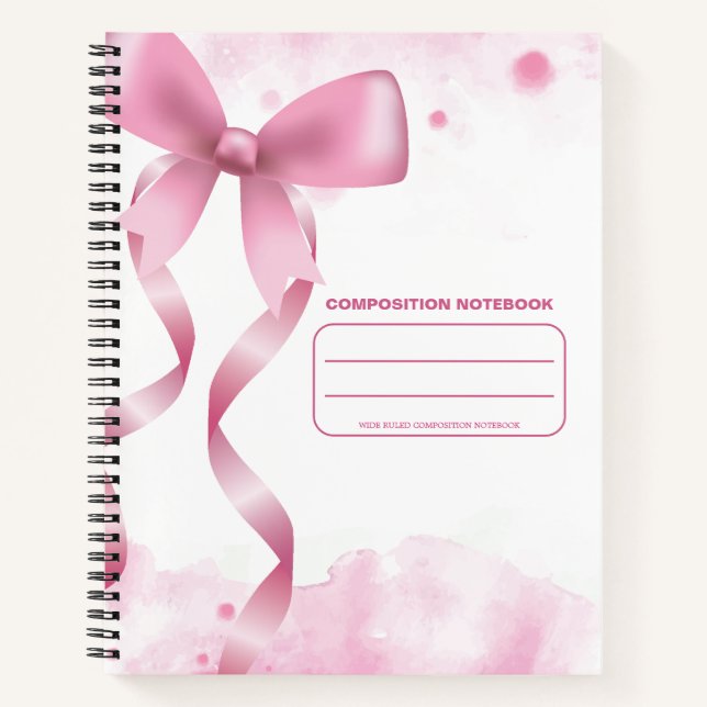 Cuaderno de composición de regla ancha con lazo ro (Anverso)