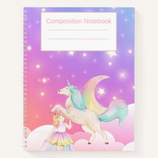 Cuaderno de composición de unicornio para niñas