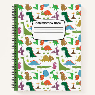 cuaderno de composición espiral de dinosaurios div