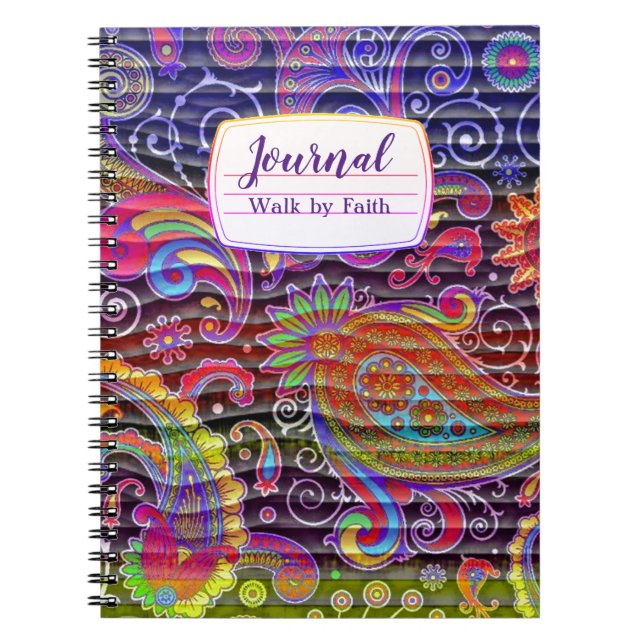 cuaderno de composición ondulado de paisley de col (Frente)