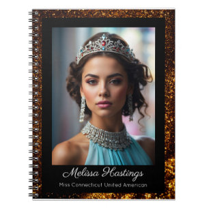 Cuaderno de concurso elegante brillo bronce