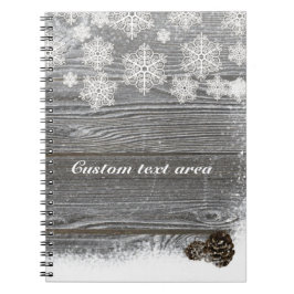 Cuaderno de copos de nieve y piñas de invierno rús