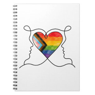 Cuaderno de Corazón con Arte de Línea Orgullo Prog