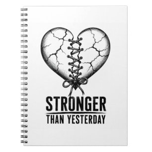 Cuaderno de Corazón Cosido Más Fuerte que Ayer