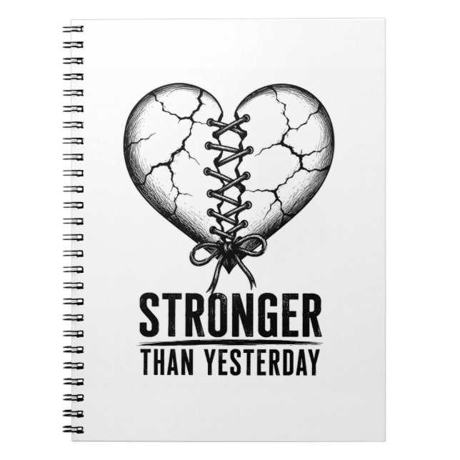 Cuaderno de Corazón Cosido Más Fuerte que Ayer (Frente)