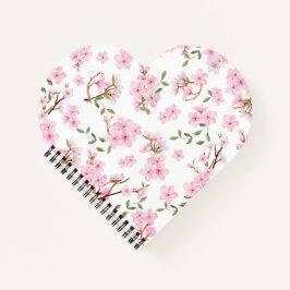 Cuaderno de Corazón de Flor de Cerezo