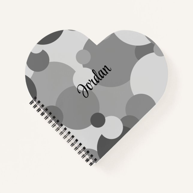 Cuaderno de corazón de moléculas personalizadas en (Anverso)