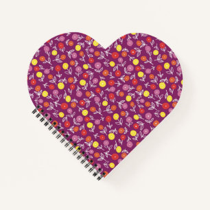 Cuaderno de Corazón Floral Púrpura Ditsy