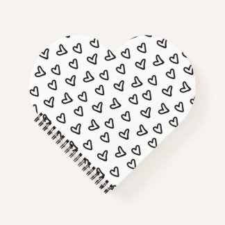 Cuaderno de corazón negro moderno