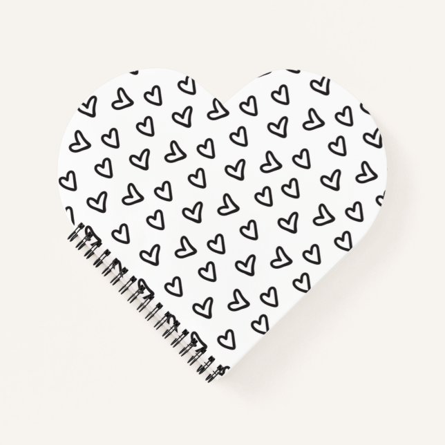 Cuaderno de corazón negro moderno (Anverso)