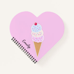 Cuaderno de Corazón Personalizado Yummy Icecream C