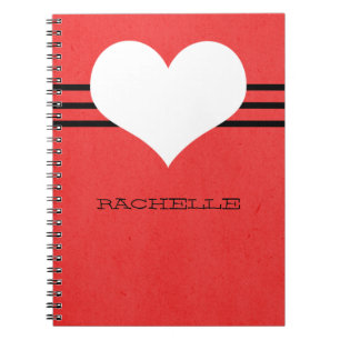 Cuaderno de Corazón Rojo Moderno