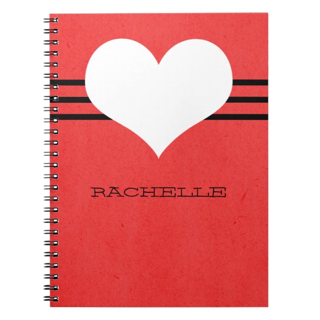Cuaderno de Corazón Rojo Moderno (Frente)