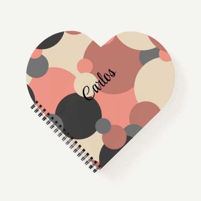 Cuaderno de corazón rojo negro personalizado (Anverso)