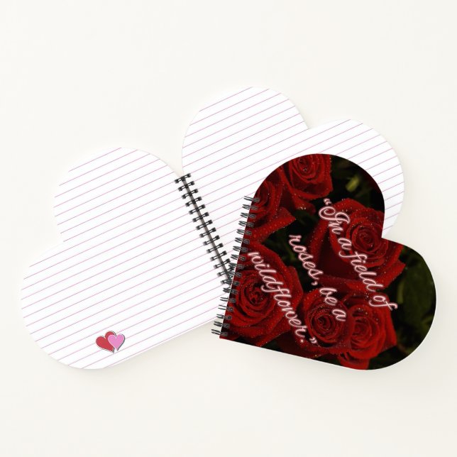 Cuaderno de Corazón Romántico – Rosas Rojas (Interior)