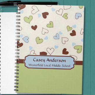 Cuaderno de Corazones con dibujos animados de cal 