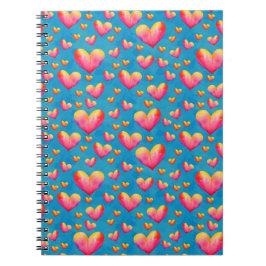 Cuaderno de Corazones de color de agua multicolor