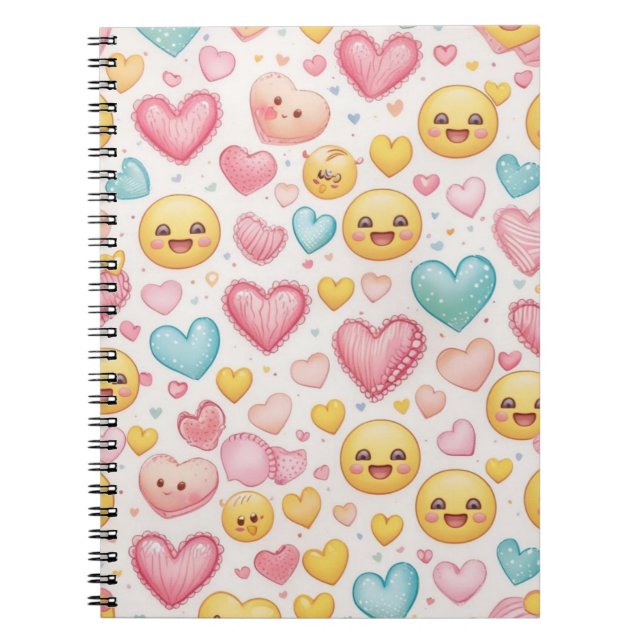 Cuaderno de Corazones de Emoji Vibes (Frente)