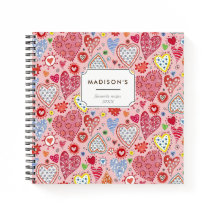 Cuaderno de Corazones de San Valentín Rosados y Li